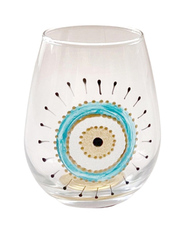 Handpainted Evil Eye Water Glass