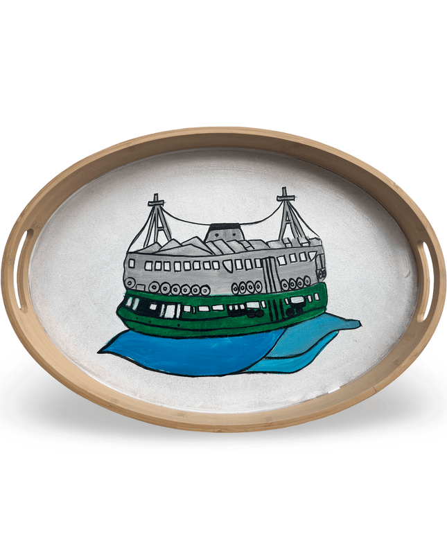 Casa Duniya Hand-Painted Hong Kong Star Ferry Tray Hong Kong Star Ferry Tray