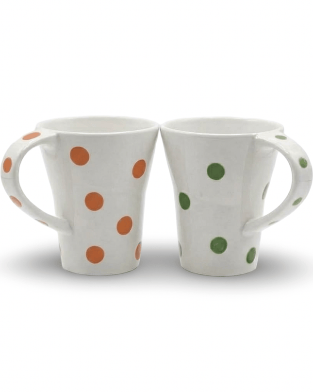 Green & Orange Bindi Mugs (set of 2)