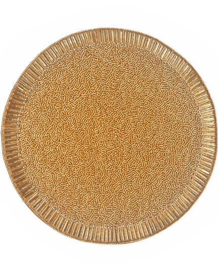 Gold  Beaded Round Placemat