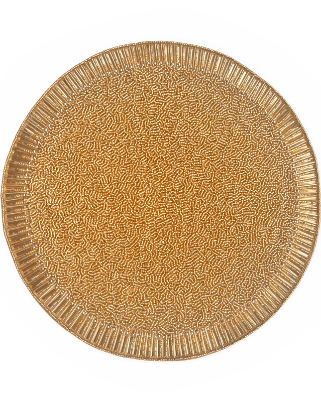 Gold  Beaded Round Placemat