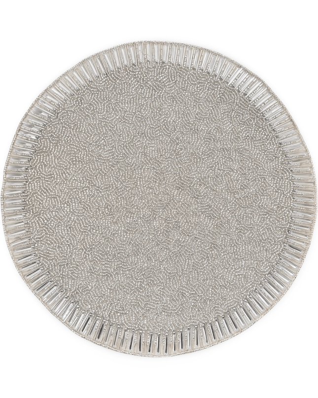 Silver  Beaded Round Placemat