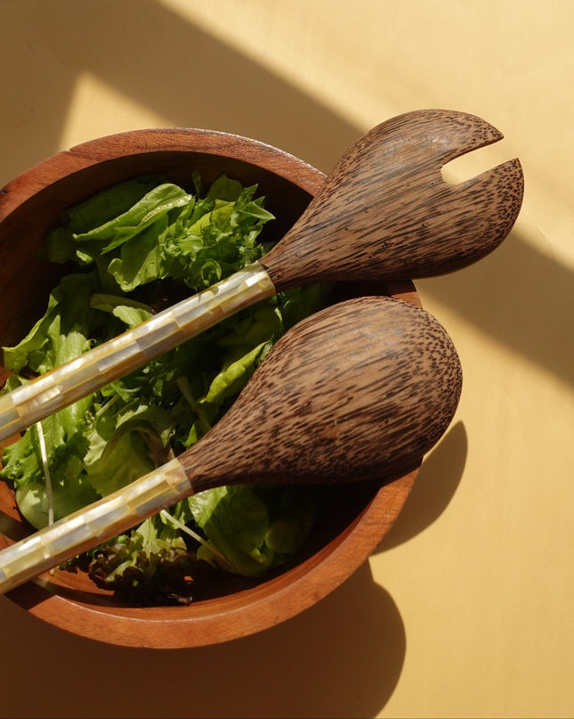 Casa Duniya Handcrafted Salad Servers Glykini Salad Server