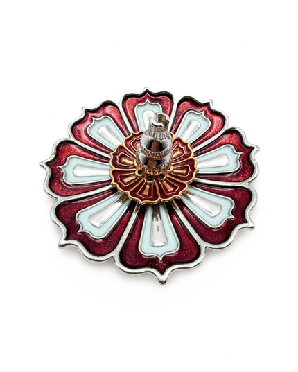 Meena red and blue metal incense holder