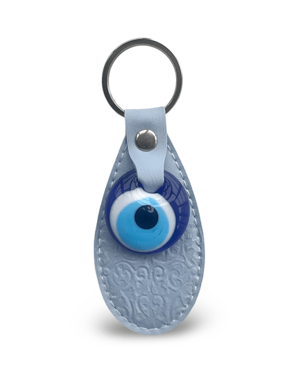 Light Blue Evil Eye Keychain