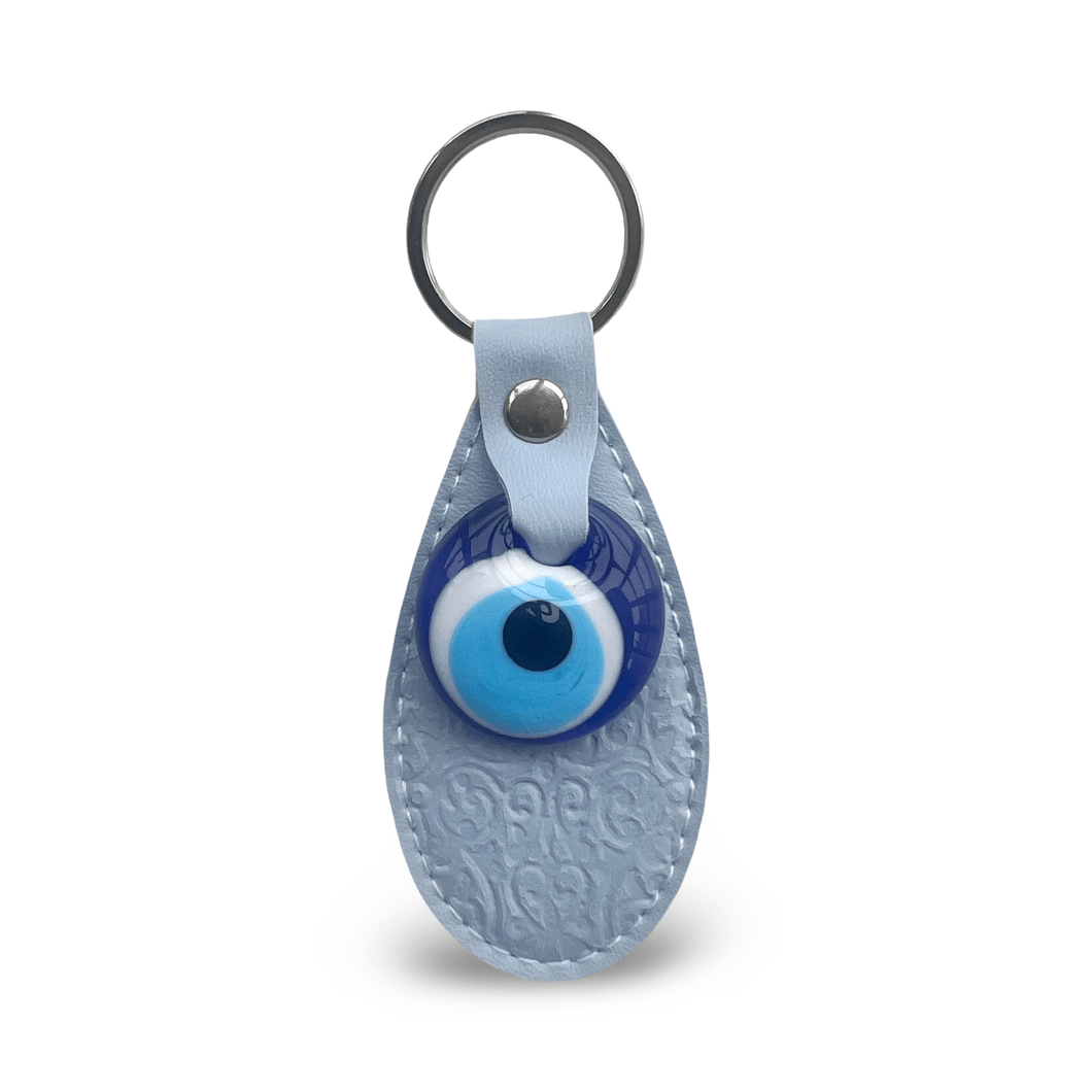 Light Blue Evil Eye Keychain