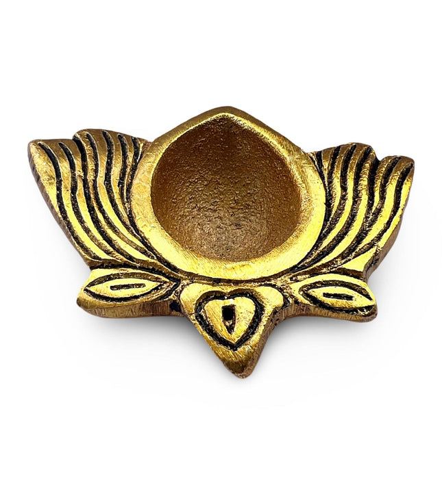 Casa Duniya Metal Diya Oil Lamp Holder Gold Metal Diya Holder