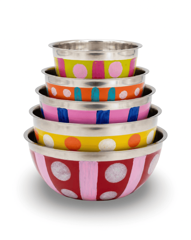 Rima hand-painted metal nesting mixing bowls