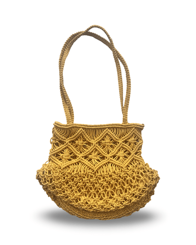 Yellow Rafiya Shoulder Bag Beach Bag