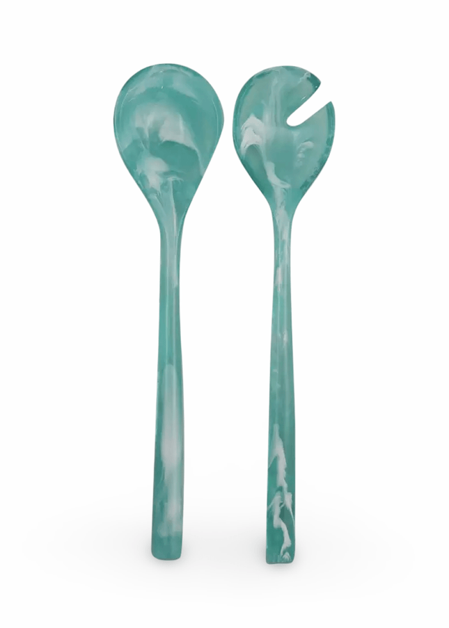 Casa Duniya Resin Salad Servers Turquoise Colorful Resin Salad Servers