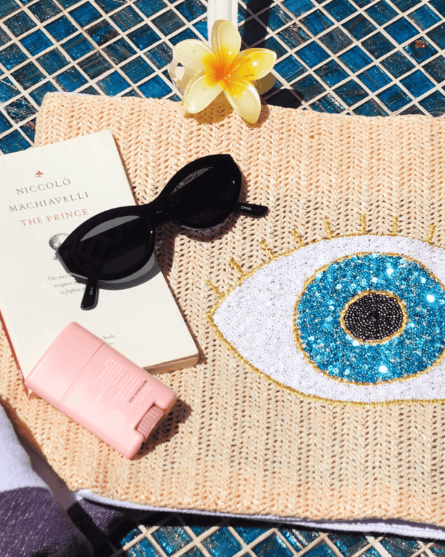 Casa Duniya Sequins Evil Eye Tote Bag Salmiya Evil Eye Beach Bag