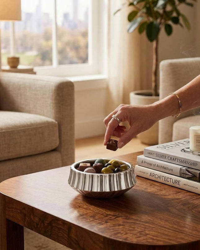 Casa Duniya Silver Ceramic Bowl Silver Kiran Bowl