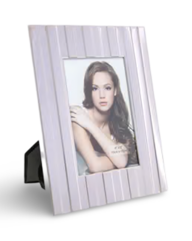 Silver Striped Photo Frame