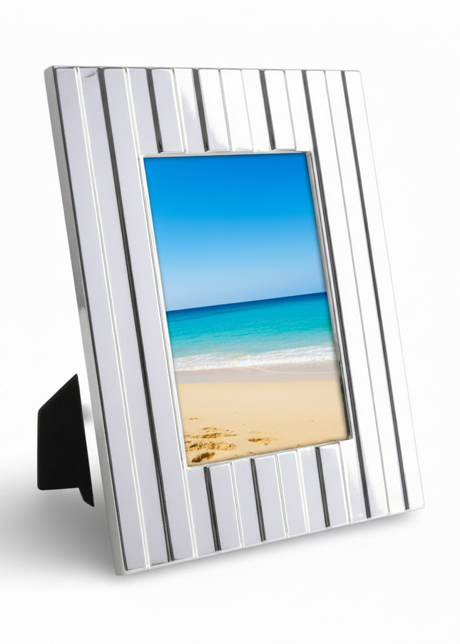 Casa Duniya Silver Picture Frame Striped Photo Frame