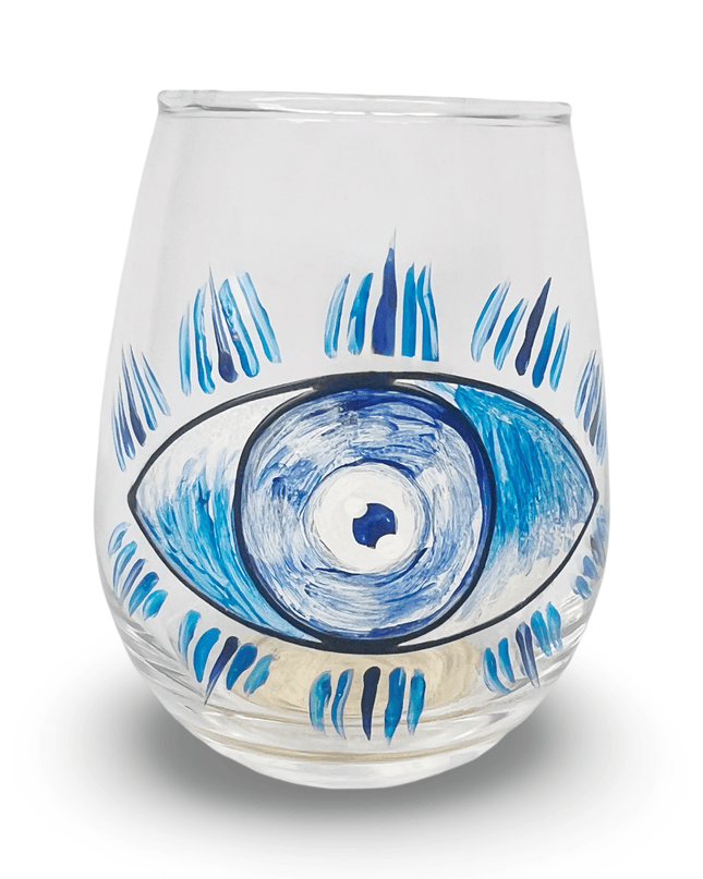Hand Painted Evil Eye Nazar Glass Tumbler