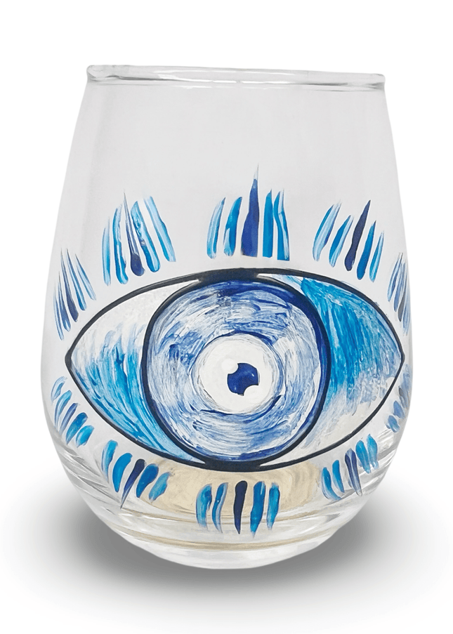 Hand Painted Evil Eye Nazar Glass Tumbler