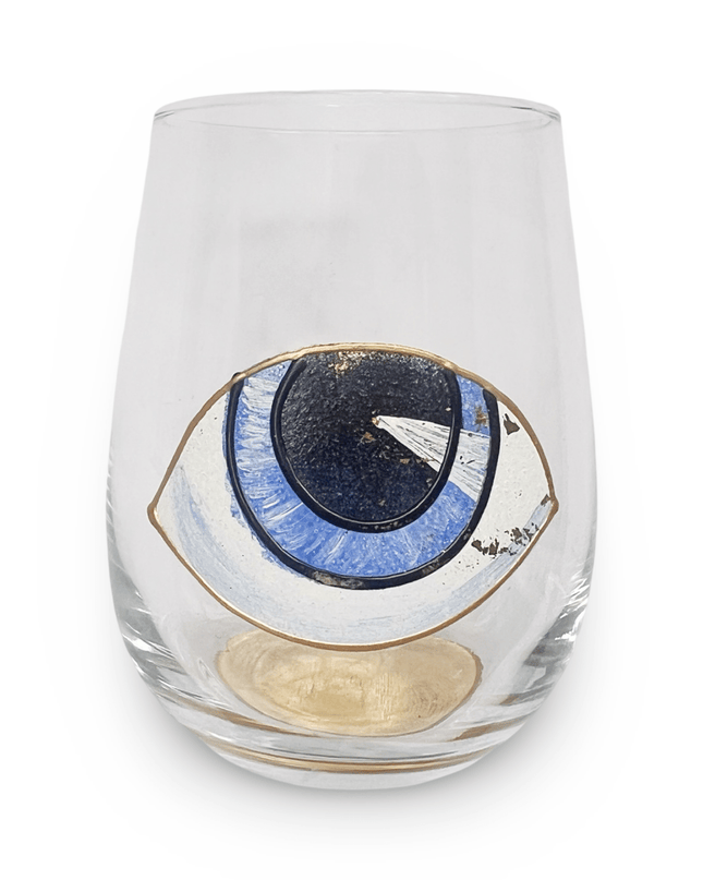 Hand-Painted Evil Eye Water Glass
