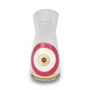 Hand Painted Evil Eye Nazar Red Water Carafe Jug