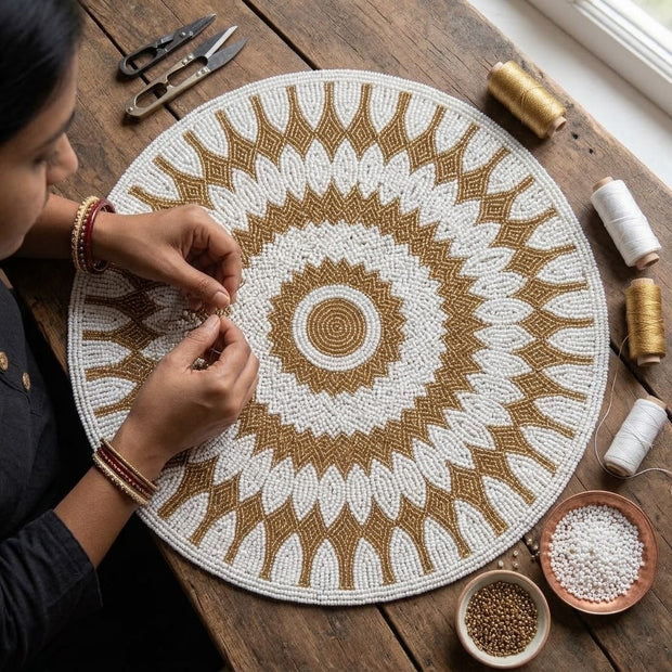 <h3>Hand-Beaded, India</h3>