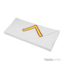 Load image into Gallery viewer, Nadia Dafri White Cotton Hand-embroidered Yellow Napkin
