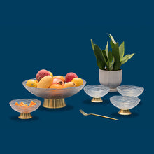 Load image into Gallery viewer, Cut-glass Gold Fruit Dessert Bowl Serving

