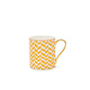 Yellow and White Mug with Gold Handle