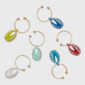 Joanna Buchanan Puka Shell Bedazzled Multicolor Wine Charms
