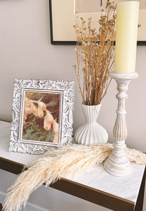 White Wood Carved Chandle Holder Photoframe