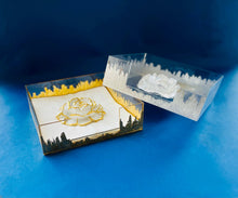 Load image into Gallery viewer, Handpainted acrylic napkin holder gold silver rose
