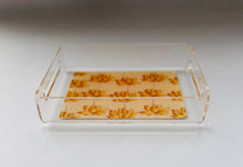 Load image into Gallery viewer, Gold Acrylic Lotus Print Tray
