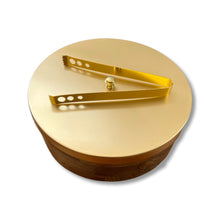 Load image into Gallery viewer, Wooden Chapati Box with Brushed Gold  Lid and Tongs
