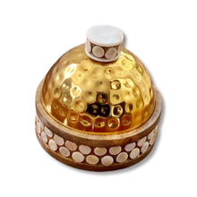 Load image into Gallery viewer, Hammered Gold, Mother of Pearl and Mango Wood Containers
