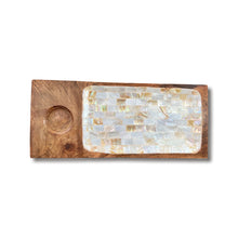 Load image into Gallery viewer, Wood and Mother of Pearl Tray
