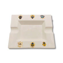 Load image into Gallery viewer, Handpainted Square Evil Eye Cigar Ashtray
