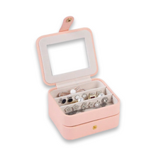 Load image into Gallery viewer, Pink PU Leather Travel Jewelry Box
