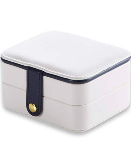 White PU Leather Travel Jewelry Box