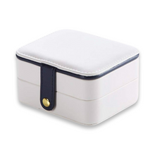 Load image into Gallery viewer, White PU Leather Travel Jewelry Box
