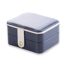 Load image into Gallery viewer, Navy Blue PU Leather Travel Jewelry Box
