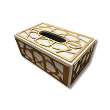 Load image into Gallery viewer, White Gold Wooden Tissue Box Holde
