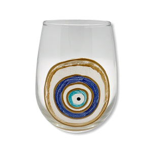 Hand Painted Evil Eye Water Glass