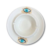 Load image into Gallery viewer, Hand Painted Round Evil Eye Ashtray
