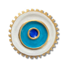 Load image into Gallery viewer, Hand-painted Evil Eye Gold Box Round
