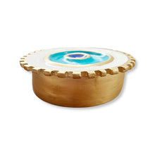 Load image into Gallery viewer, Hand-painted Evil Eye Gold Box Round
