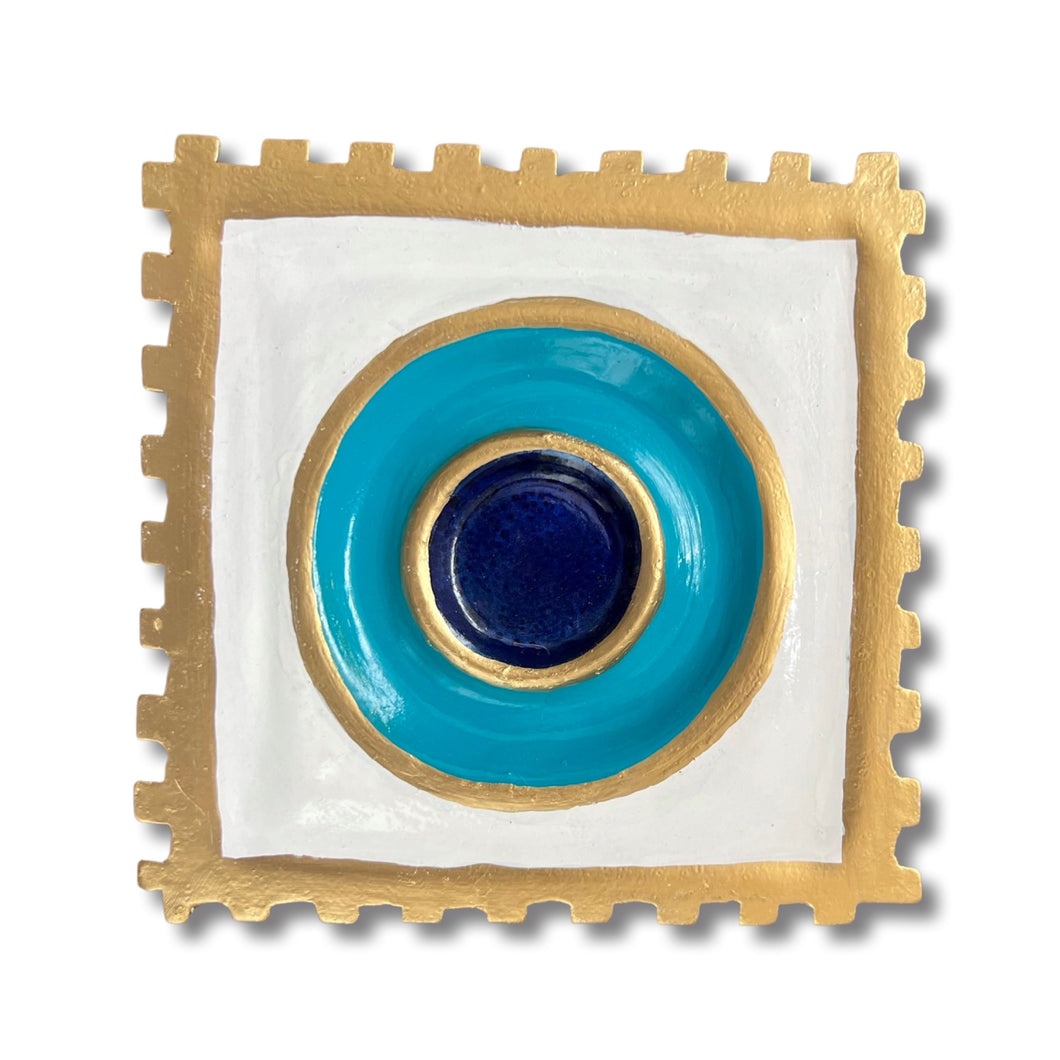 Hand-painted Evil Eye Gold Box Square