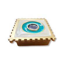 Load image into Gallery viewer, Hand-painted Evil Eye Gold Box Square
