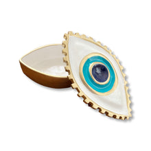 Load image into Gallery viewer, Hand-painted Evil Eye Gold Box
