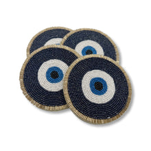 Load image into Gallery viewer, Hand Beaded Evil Eye Nazar Coasters
