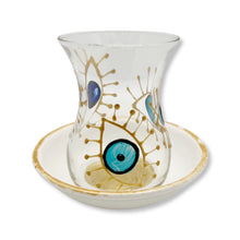 Load image into Gallery viewer, Handpainted Evil Eye Teacup and Saucer
