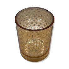 Load image into Gallery viewer, Gold Glass Candle Holder Tealight Holder with Design

