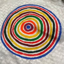 Load image into Gallery viewer, Hand-painted white kaftan with Colorful Circles

